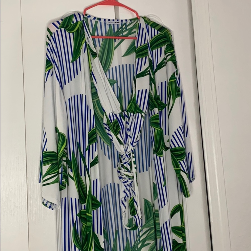 Plunge Swimsuit and Kimono Set